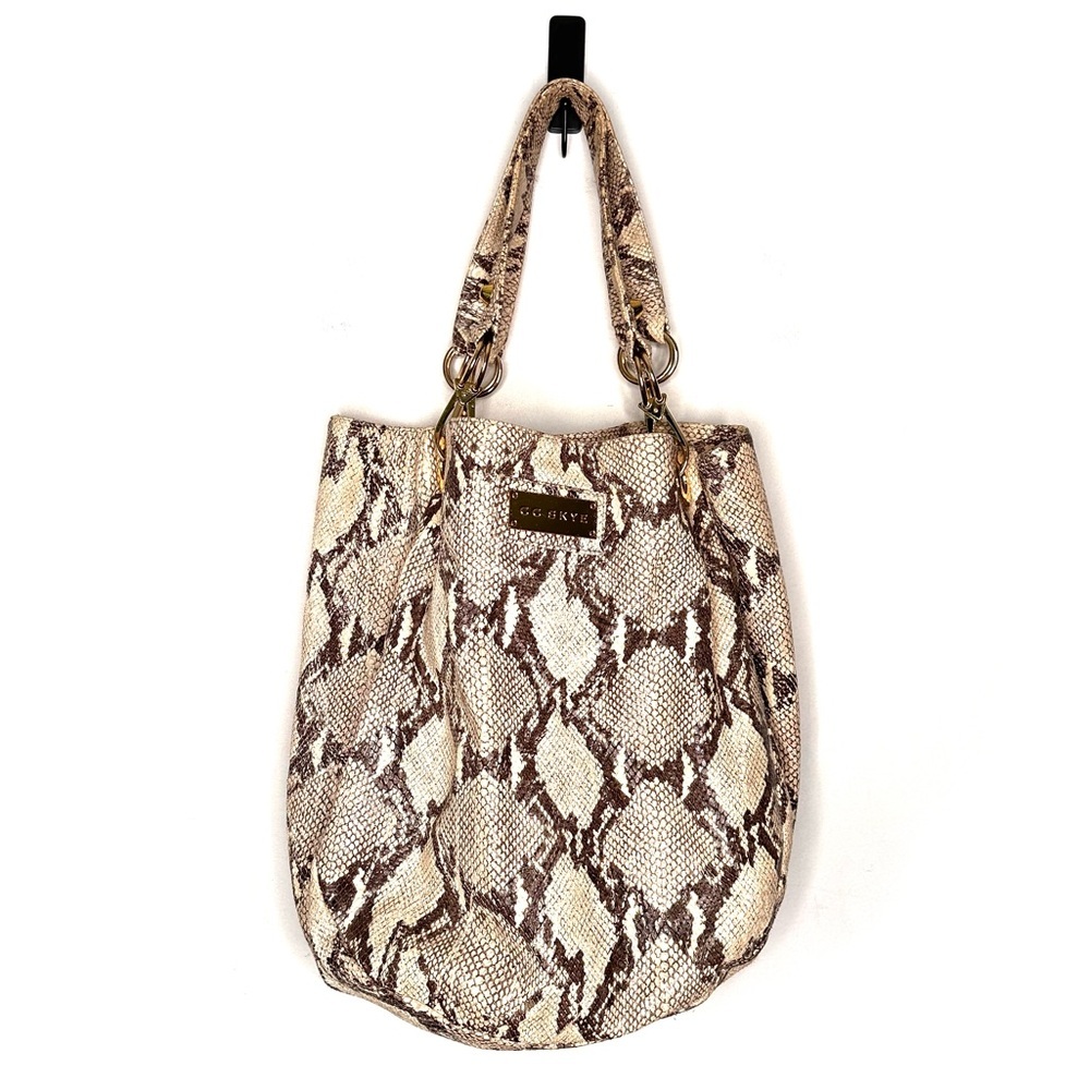 CC Skye | Brown and Cream Animal Print Leather Shoulder Bag